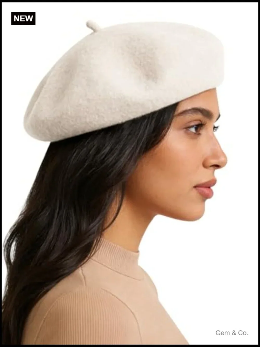 Wool Beret Hat Classic Winter Cap Solid Vintage French Style Pull-On One Size
